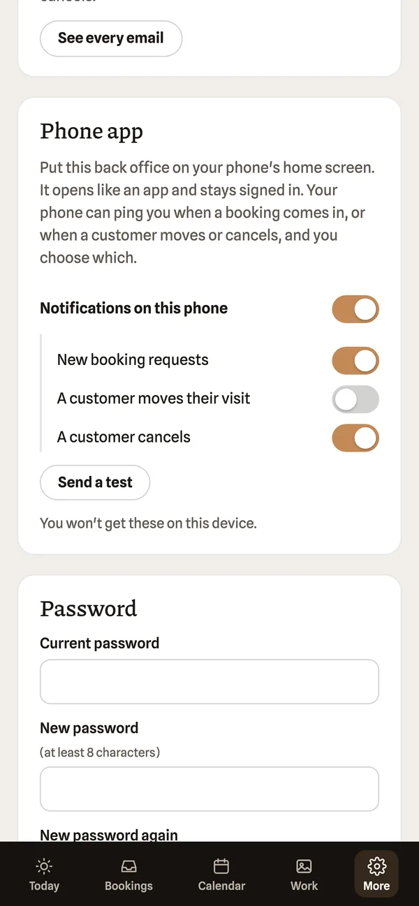 AB Woodwork on a phone: Only the pings he wants