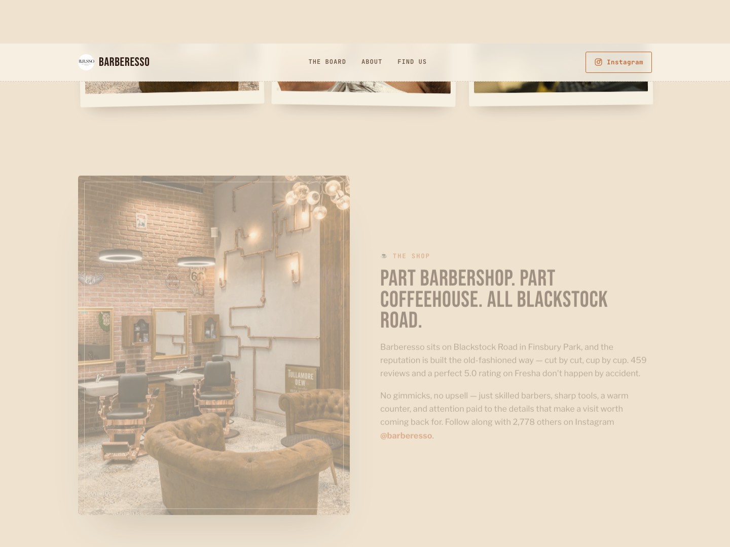 The Shop — about section