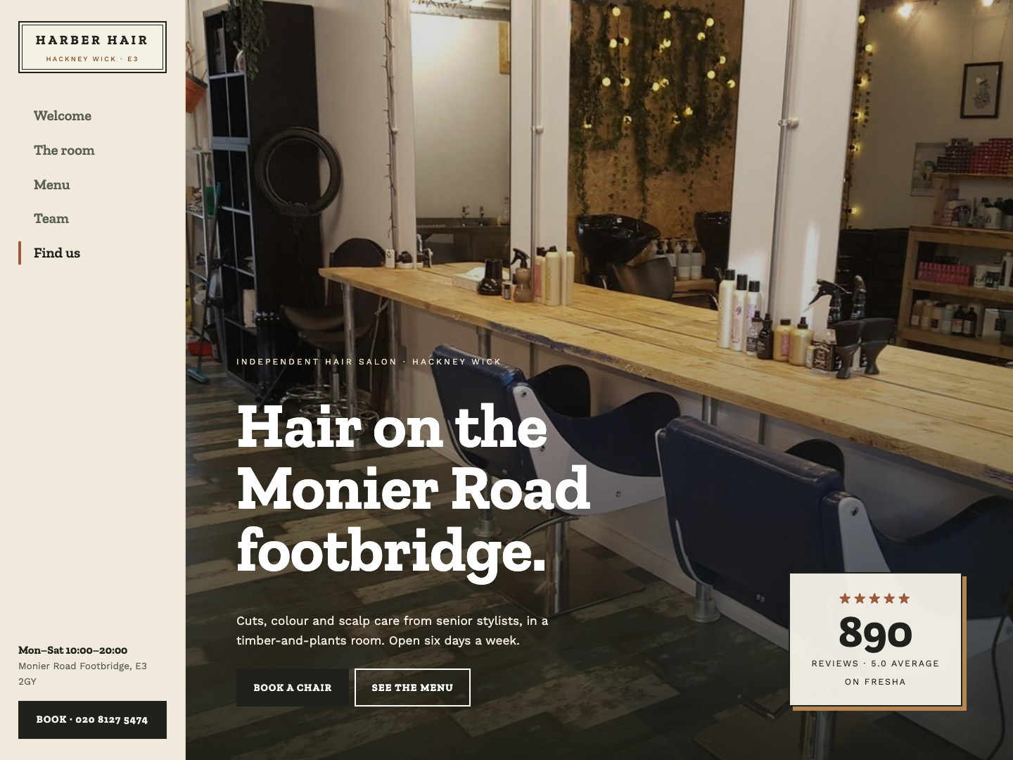 Harber Hair — Simple sites website design by Coyote Concepts