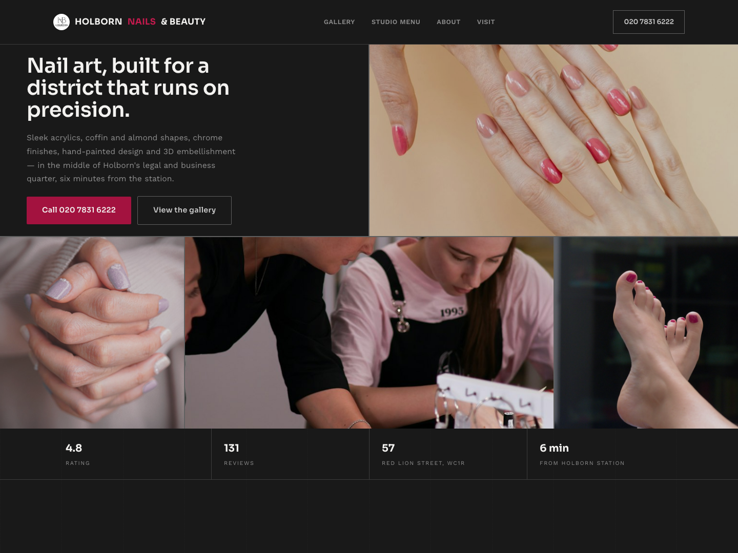 Holborn Nails & Beauty — Simple sites website design by Coyote Concepts