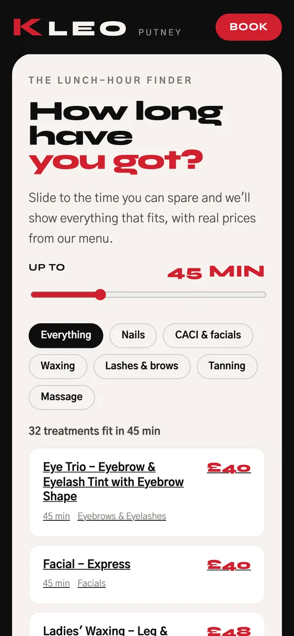 Kleo Putney on a phone: Lunch-hour finder