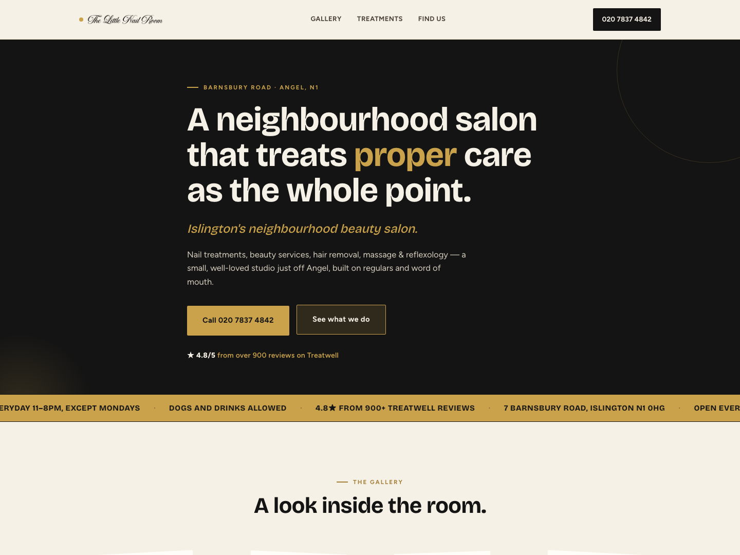 The Little Nail Room — Simple sites website design by Coyote Concepts