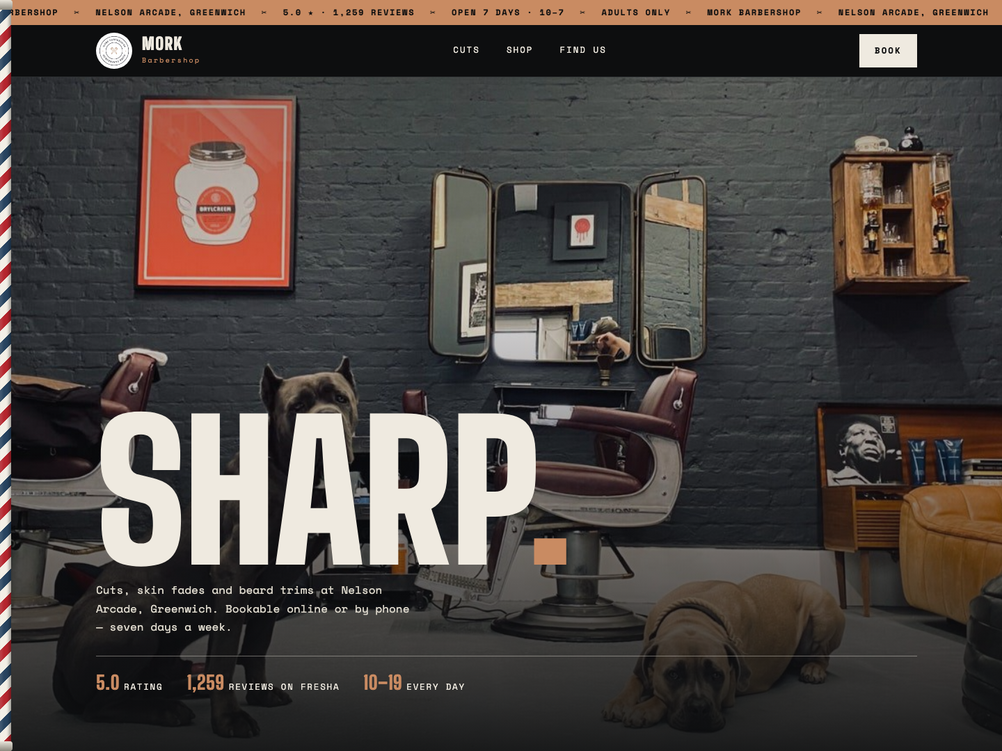 Mork Barbershop — Simple sites website design by Coyote Concepts