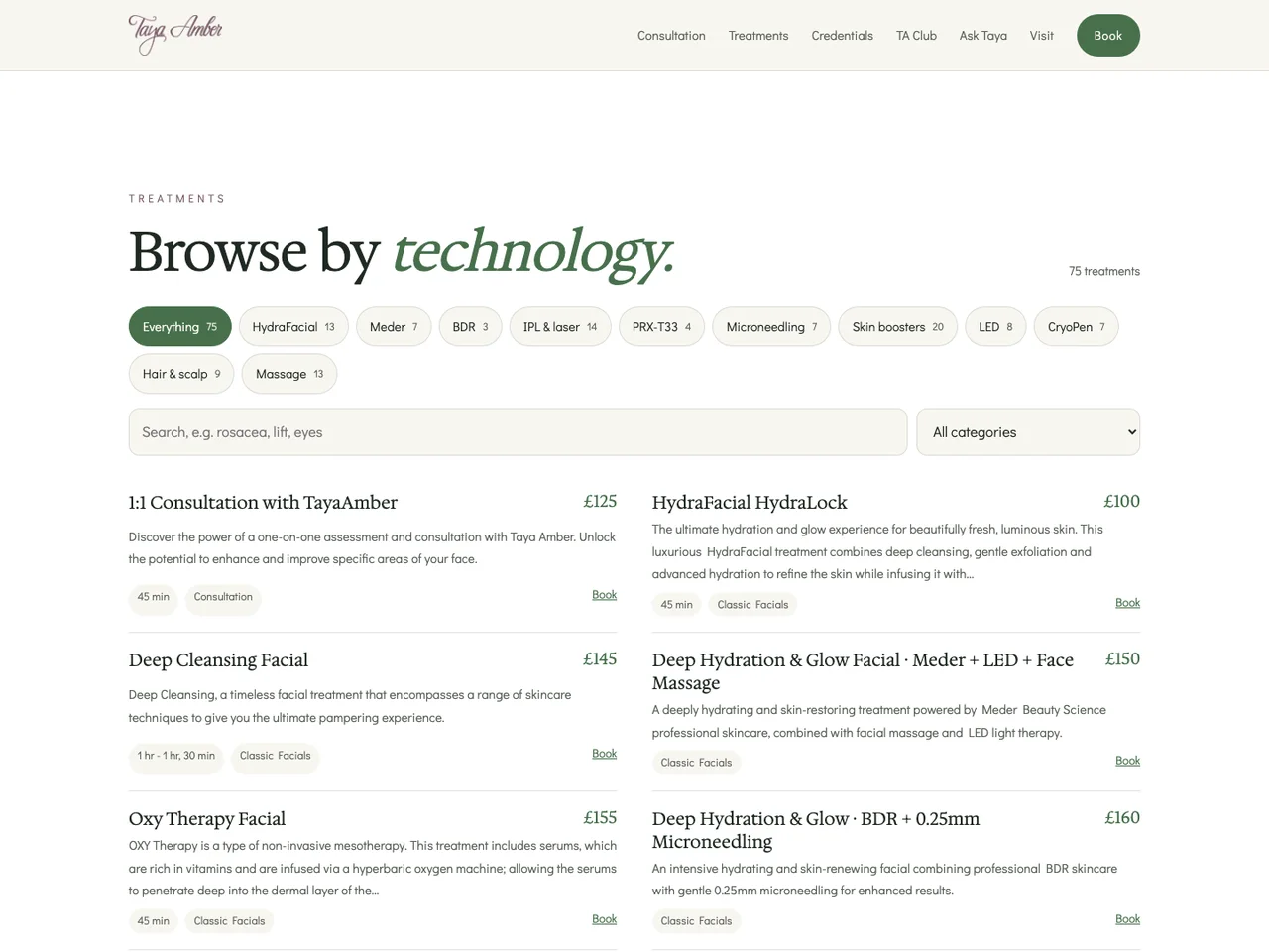 Treatments by technology