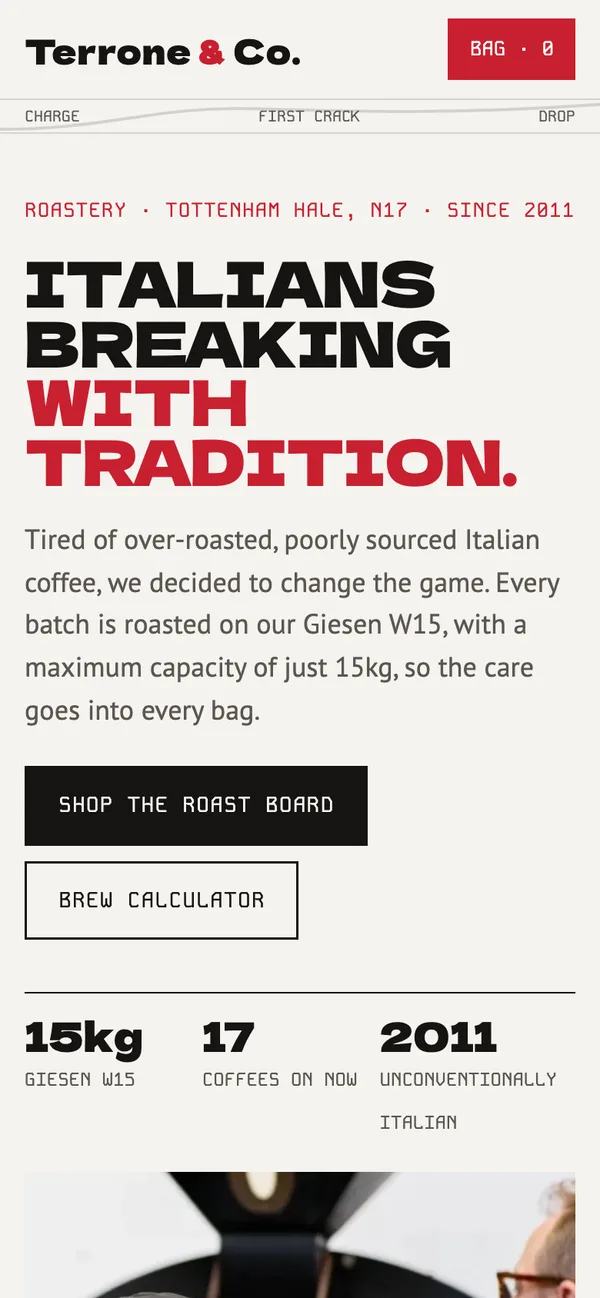 Terrone & Co. website on a phone