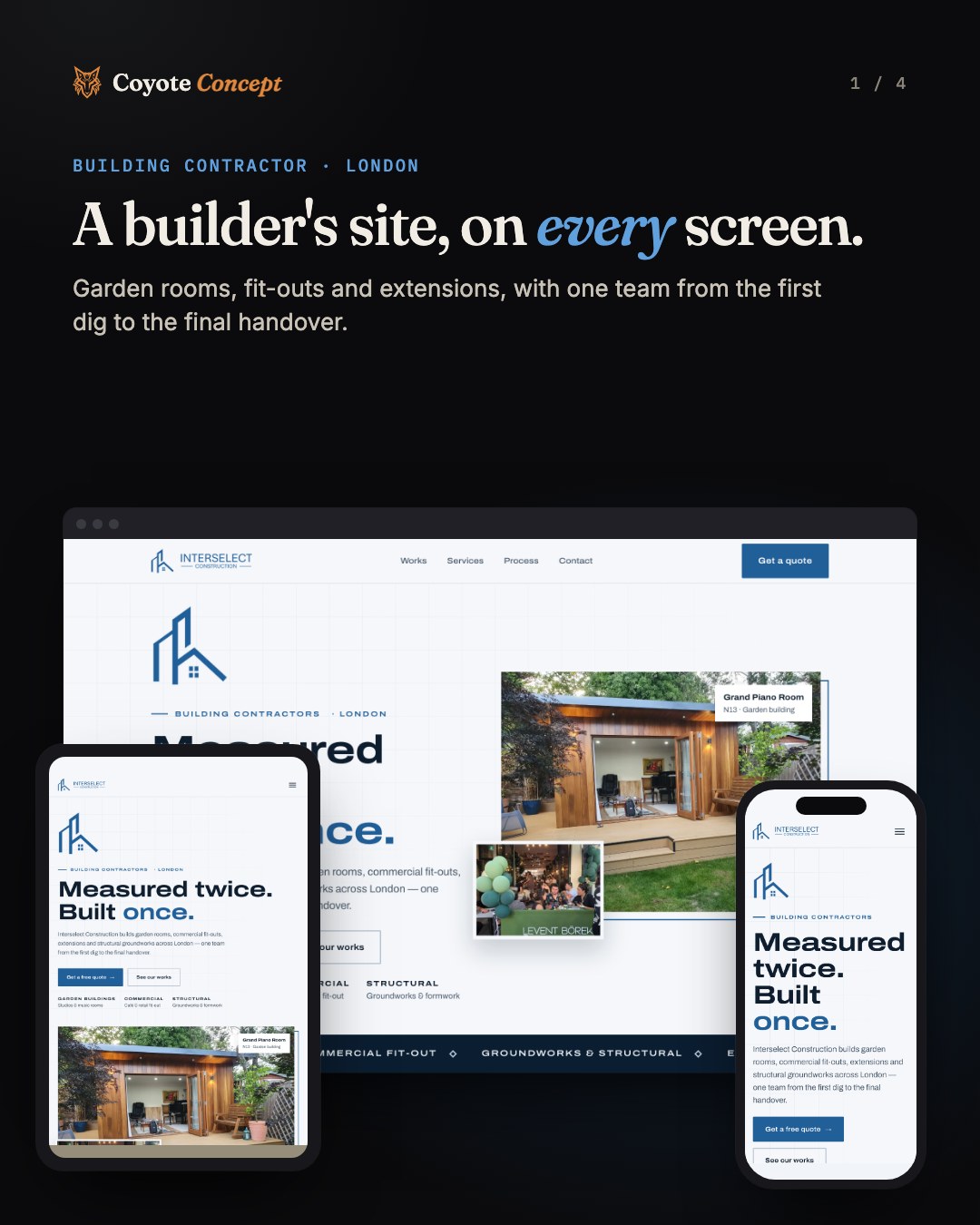 Interselect Construction carousel, slide 1 of 4
