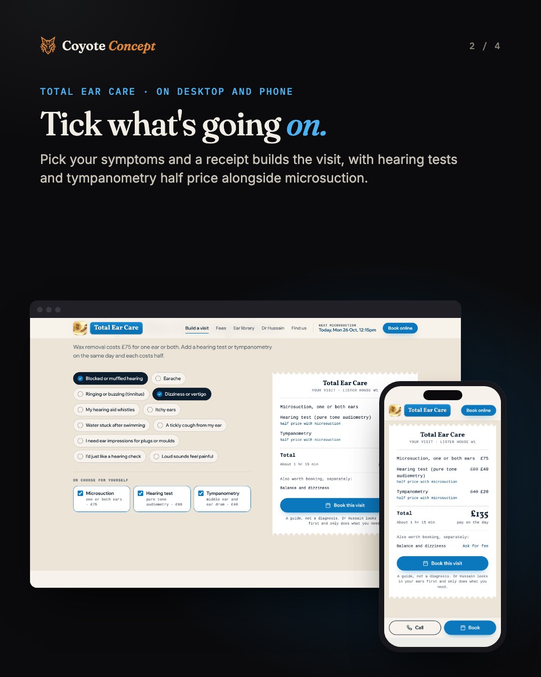 A carousel slide we designed for a hearing clinic's website